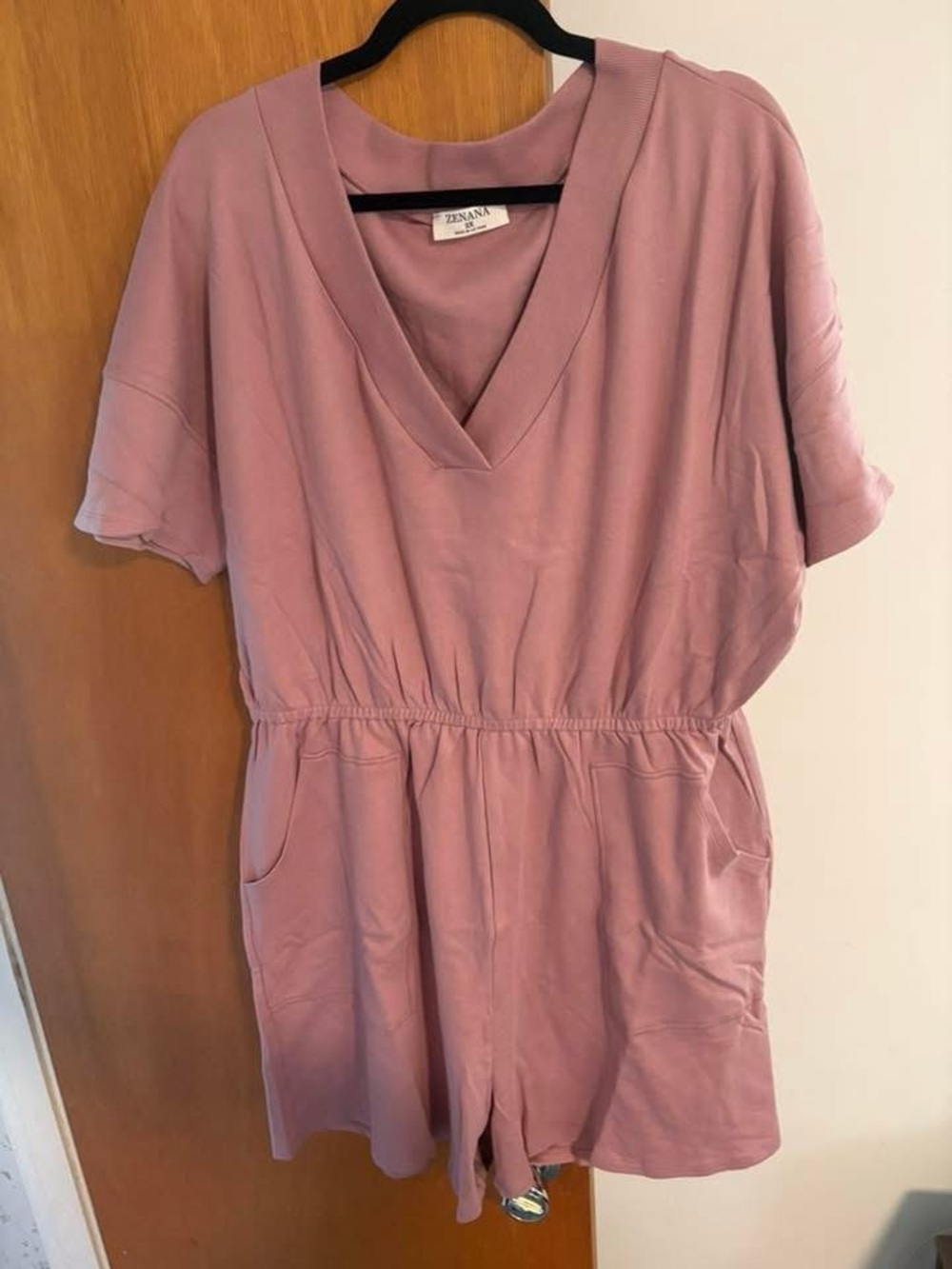 Zenana Outfitters Rose Pink Short Sleeve Romper